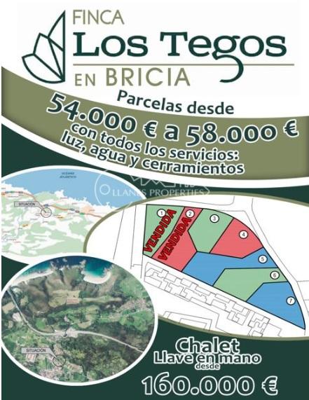 venta de parcelas y chalet en contrucción en Bricia de Llanes